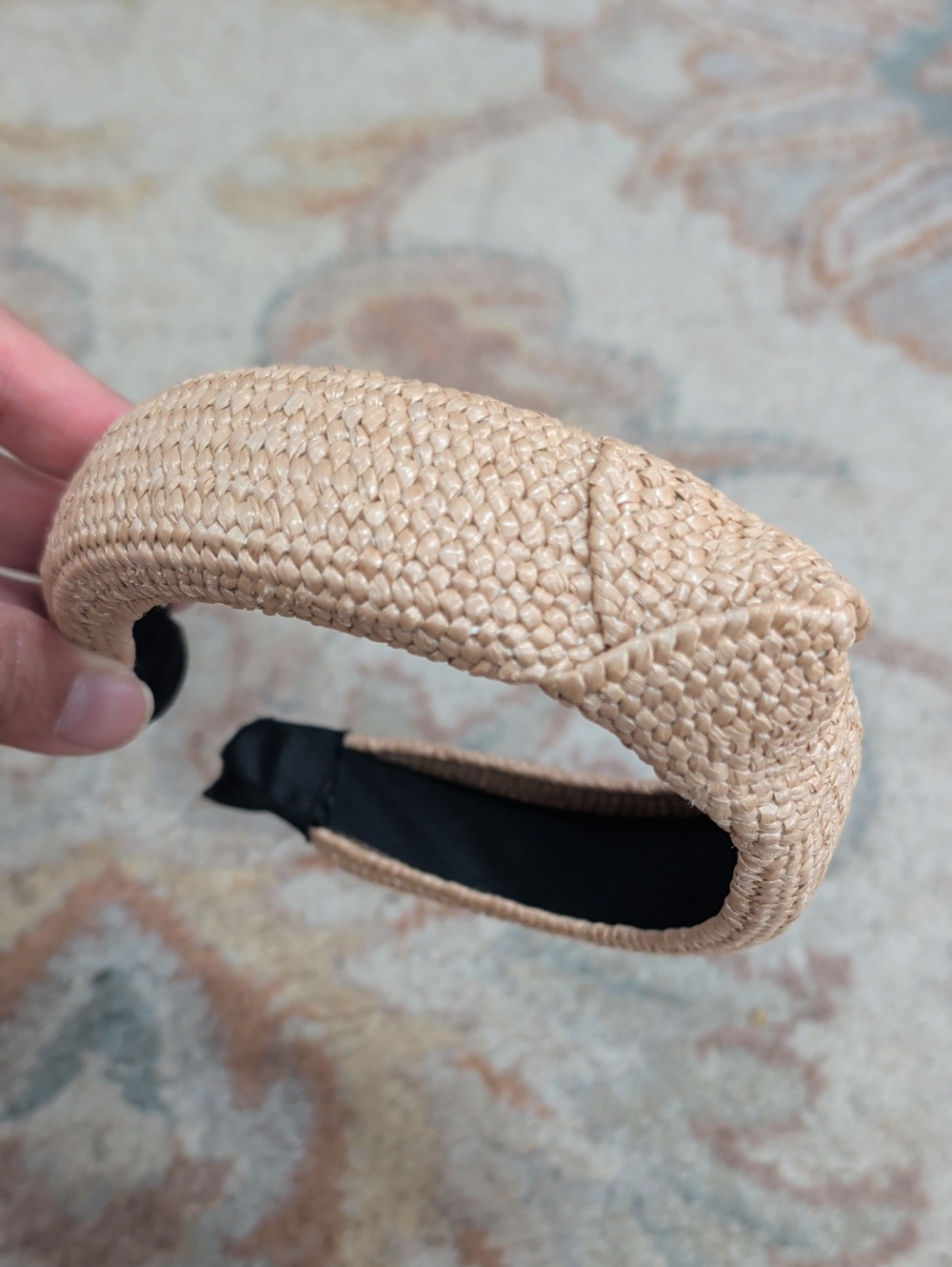 Zara Kids Woven Rattan Headband in Beige